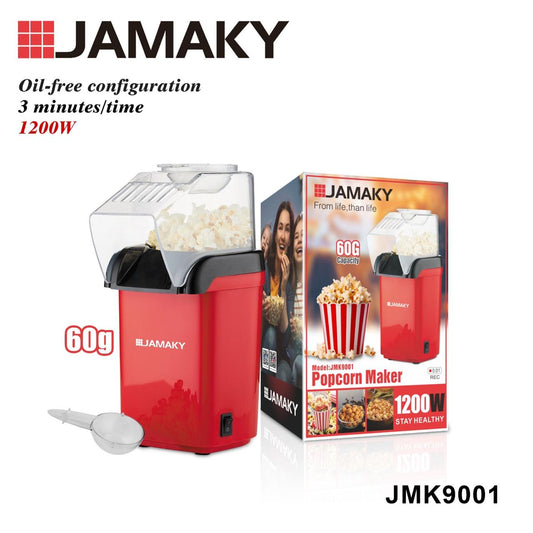 Jamaky Popcorn Maker – Model JMK9001 (1200W, 60g)