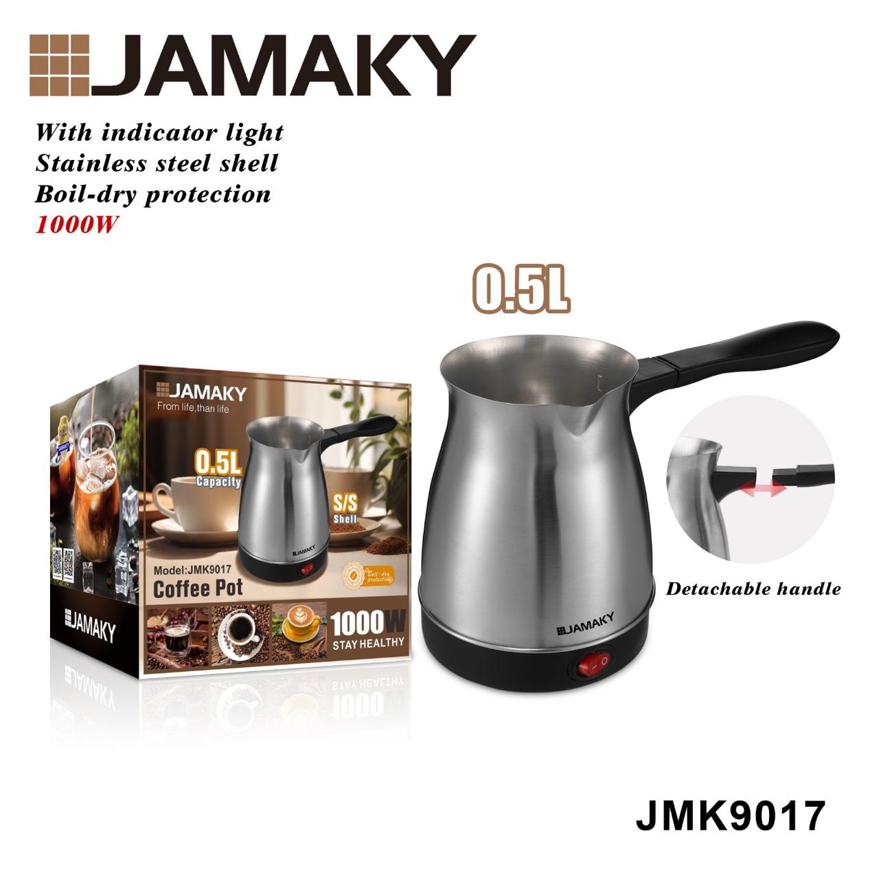 Jamaky Electric Coffee Pot – Model JMK9017 (0.5L, 1000W)