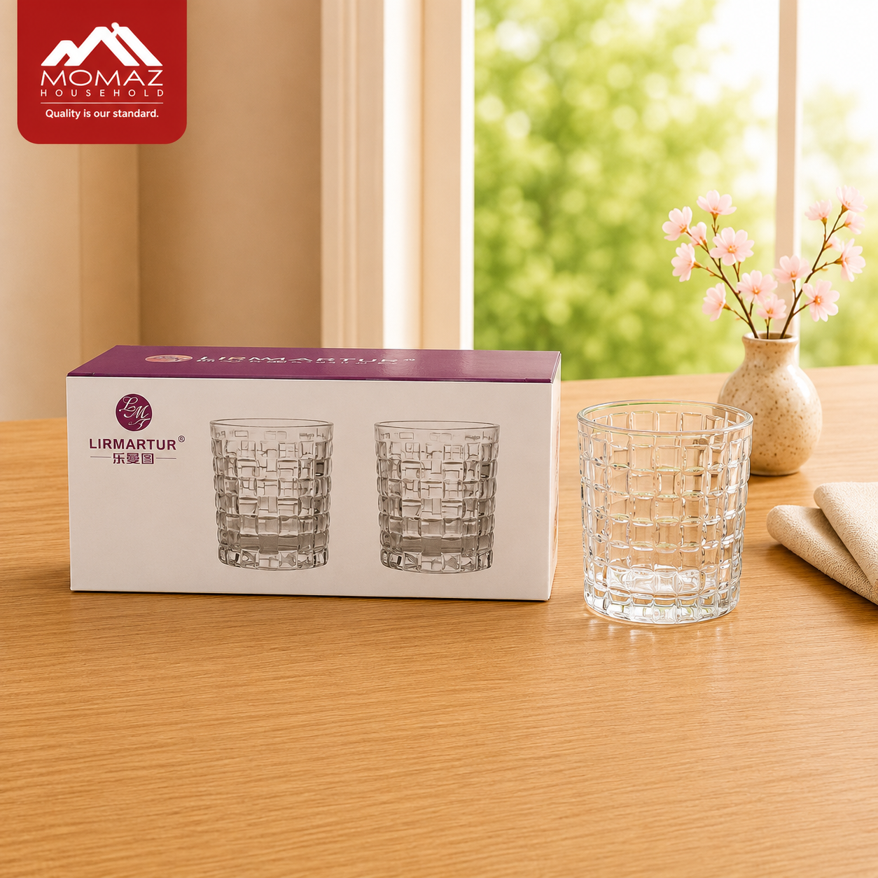 Momaz Lirmartur Glass Tumbler Cup Set 6-Pcs