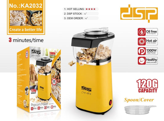 DSP Hot Air Popcorn Maker – 1300W | 120g Capacity