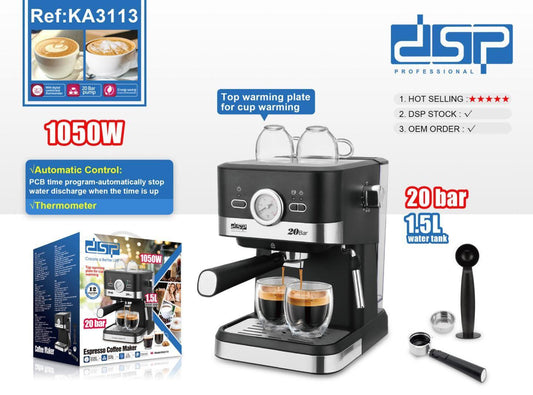 DSP Espresso Coffee Maker – 20 Bar (KA3113)