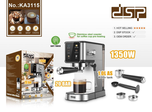 DSP Espresso Coffee Maker – 20 Bar (KA3115)