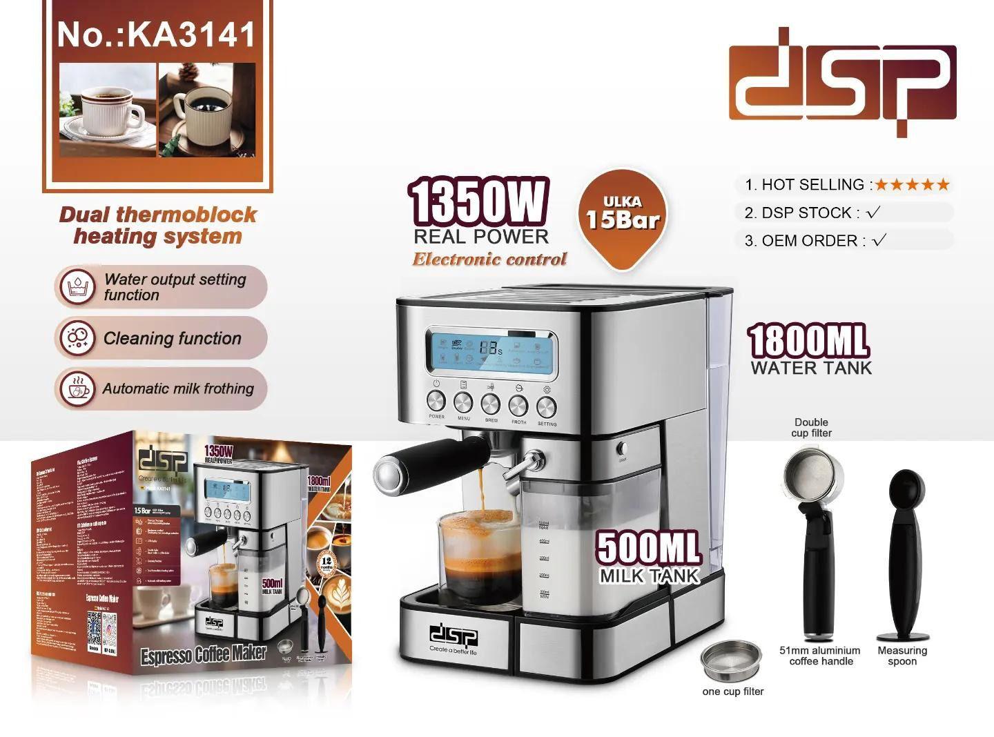 DSP Espresso Coffee Maker – 15 Bar (KA3141)