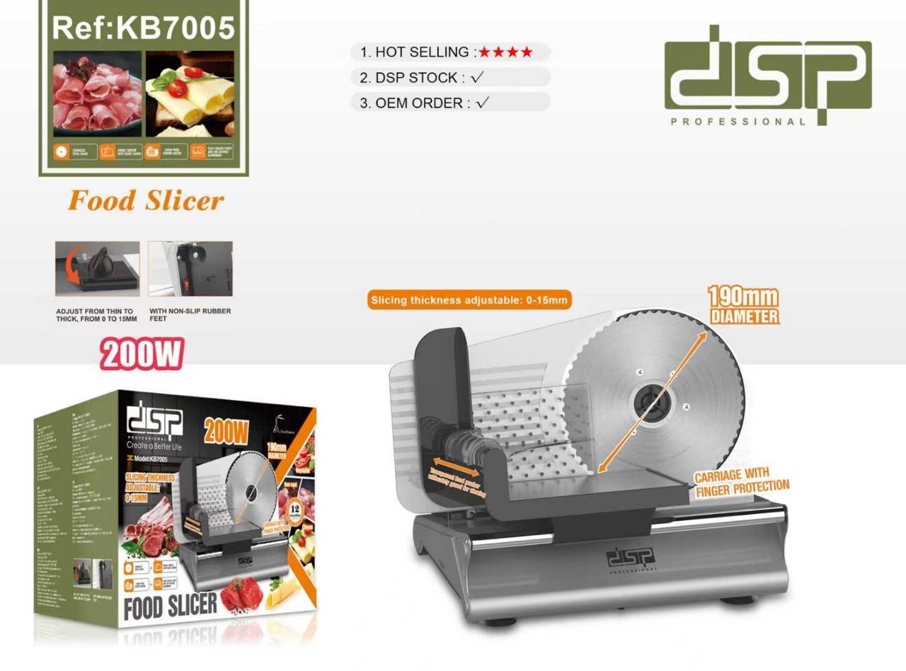 DSP Food Slicer 200W – Model KB7005