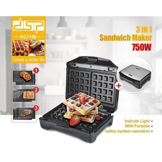 DSP 3-in-1 Sandwich Maker – Model KC1158 (750W)