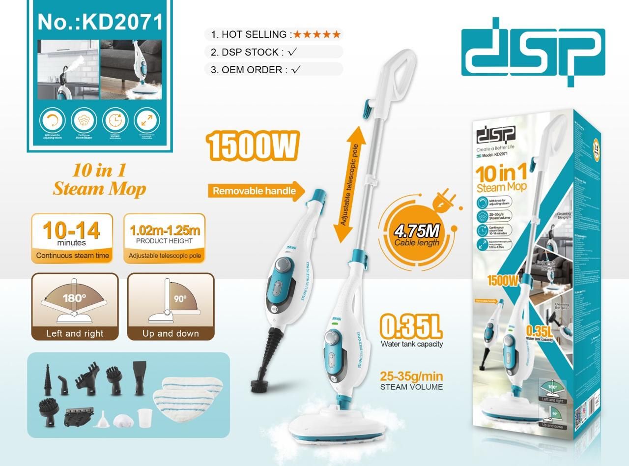 DSP 10-in-1 Steam Mop – 1500W (KD2071)