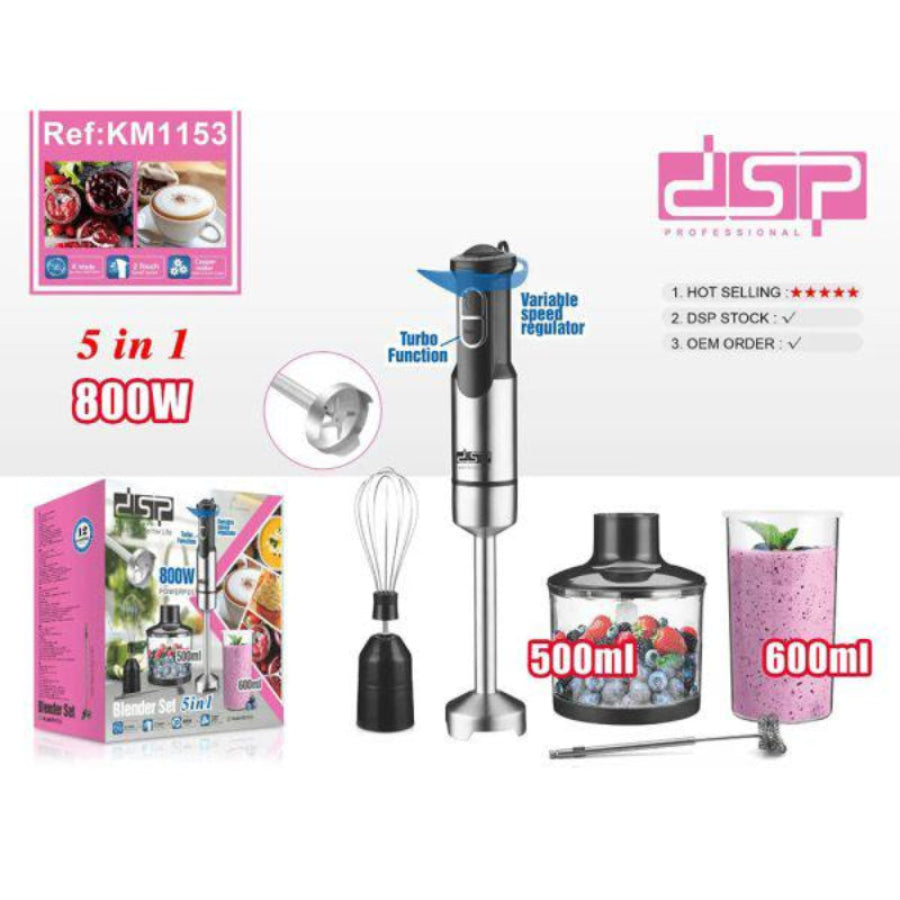 DSP 5-in-1 Hand Blender Set – Model KM1153 (800W)