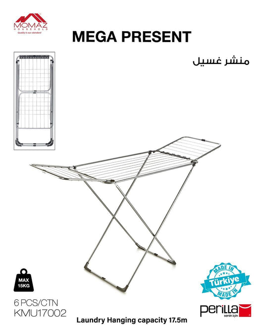 MOMAZ Mega Present Laundry Drying Rack – 17.5M Hanging Capacity