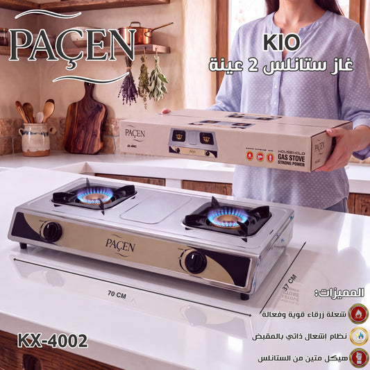 PACEN Stainless Steel 2-Burner Gas Stove – KX-4002