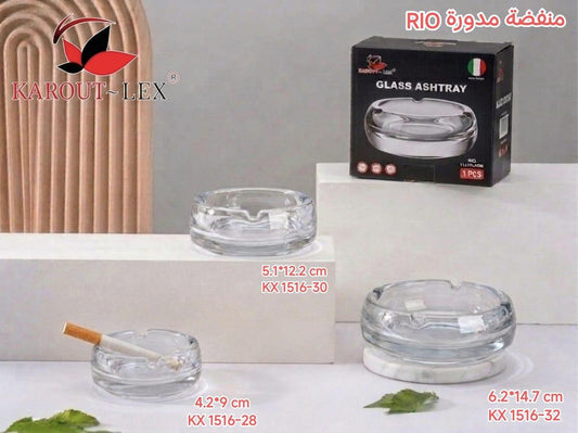 Karout-Lex Rio Glass Ashtray Collection – Clear