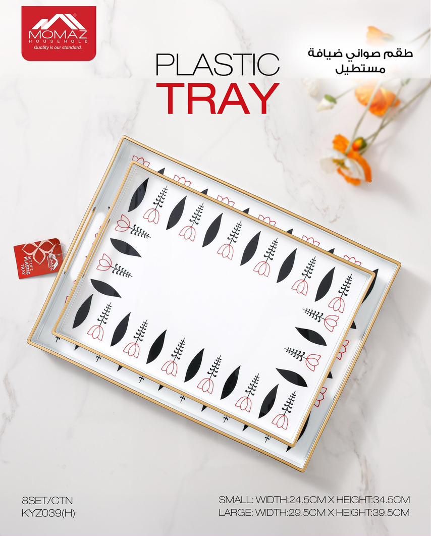 MOMAZ Plastic Tray Set – Rectangular (3 Colors)