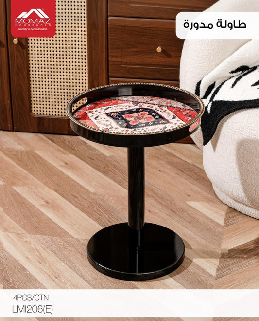 Momaz Round Side Table – Classic Pattern Top (LMI206E)