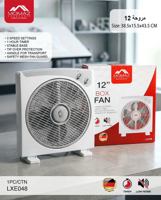 MOMAZ 12” Box Fan – Model LXE048