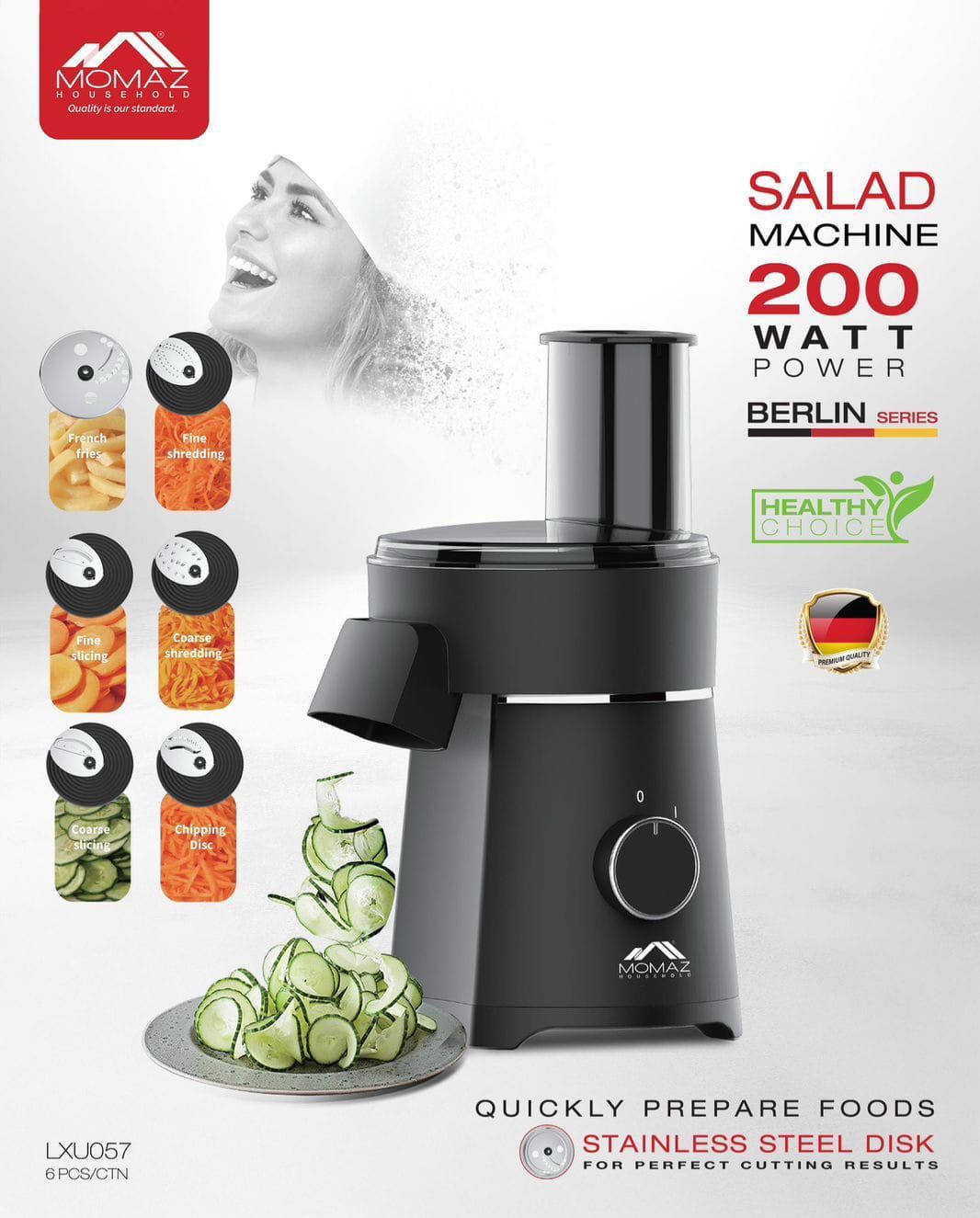 MOMAZ Salad Machine – 200W (Berlin Series)