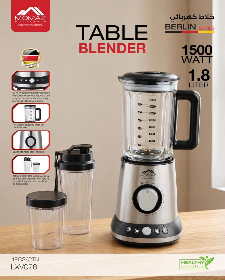 MOMAZ Berlin Series Table Blender – 1500W | 1.8L