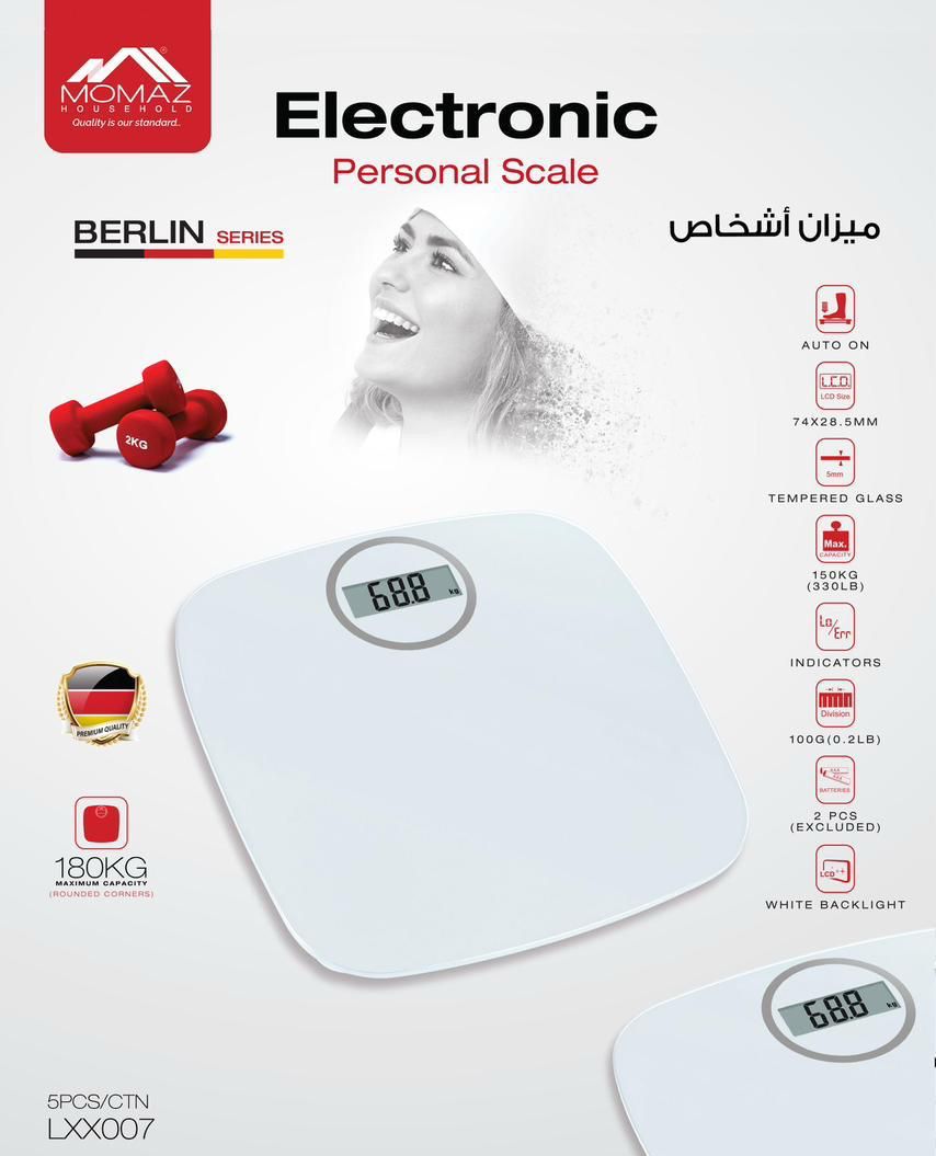 Berlin Series Electronic Personal Scale – 180KG | Momaz