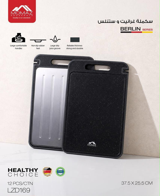 Momaz Berlin Series Cutting Board – Granite & Stainless Steel