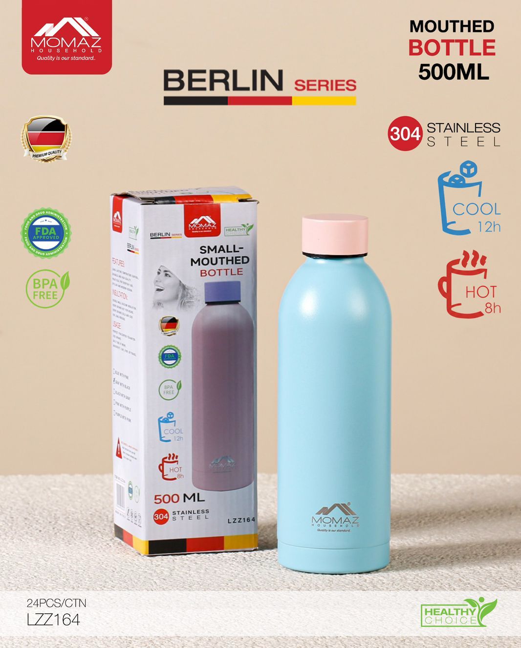 MOMAZ Berlin Series Mouthed Bottle – 500ML