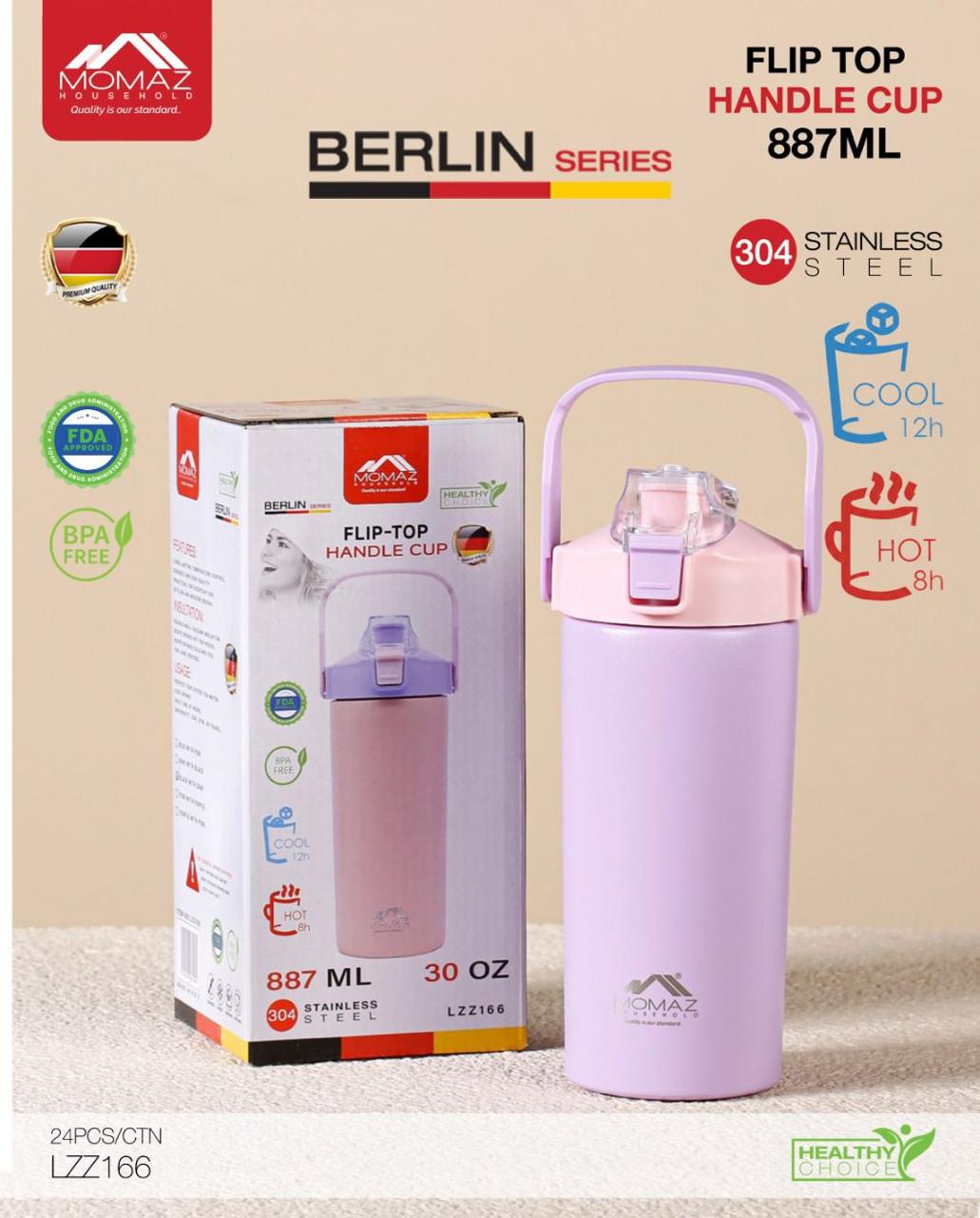 MOMAZ Berlin Series Flip Top Handle Cup – 887ML