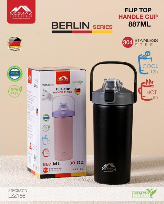 MOMAZ Berlin Series Flip Top Handle Cup – 887ML