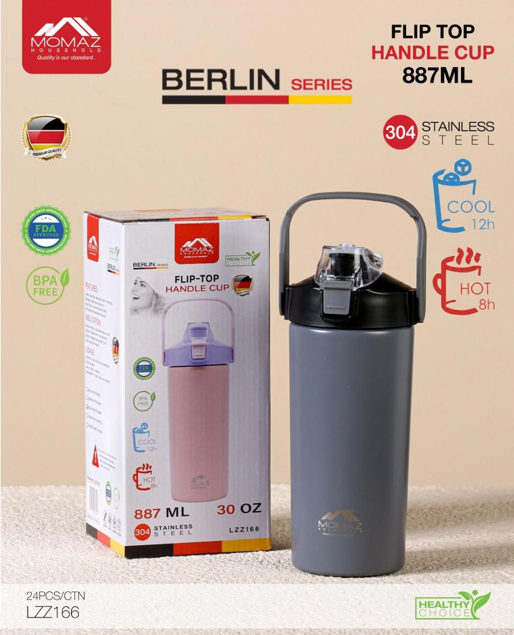 MOMAZ Berlin Series Flip Top Handle Cup – 887ML