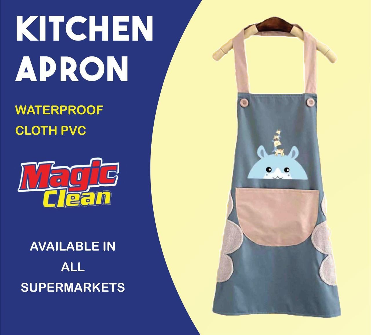 Magic Clean Kitchen Apron – Waterproof PVC Cloth