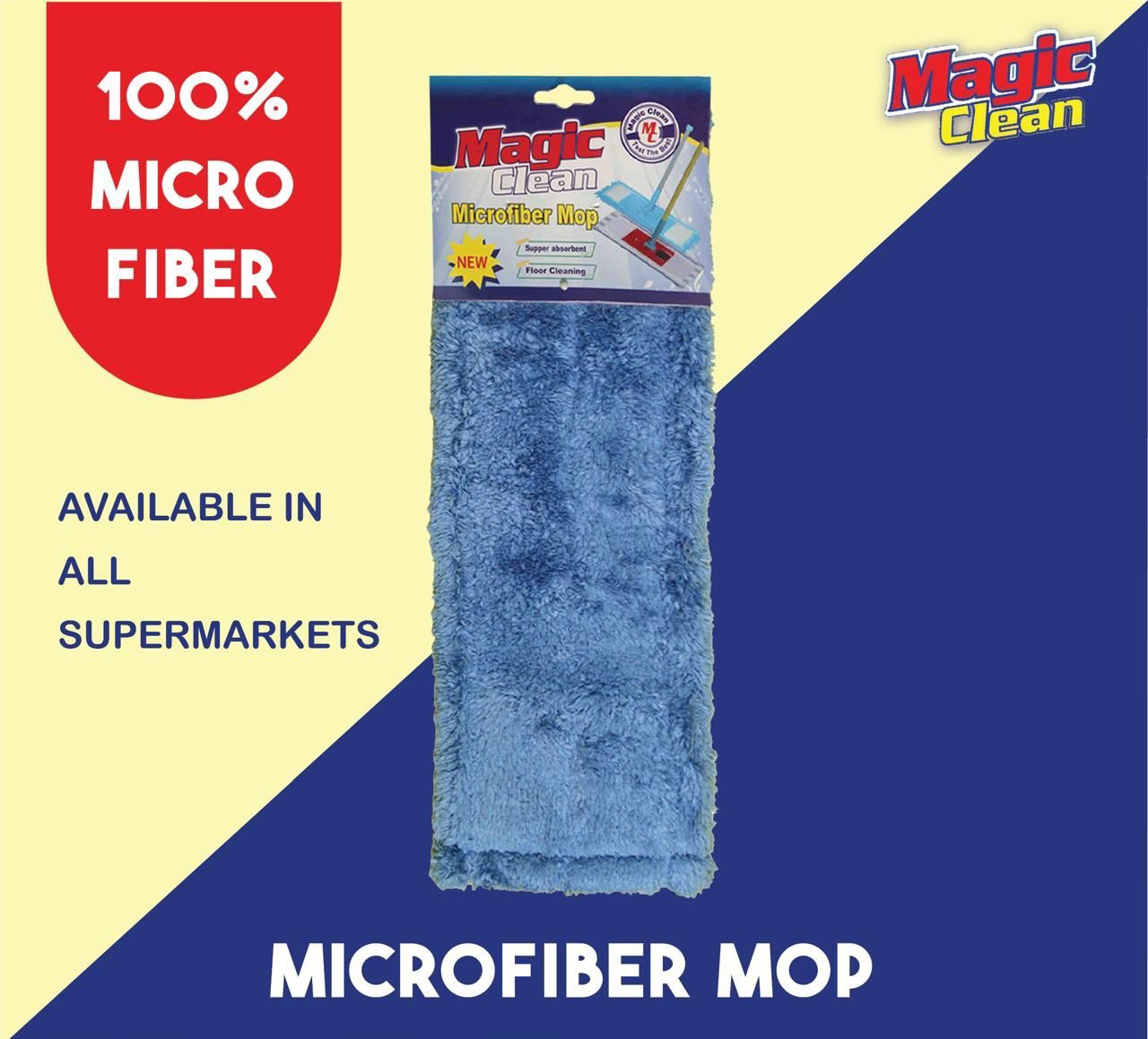 Magic Clean Microfiber Mop Refill – 100% Microfiber Floor Cleaning Pad