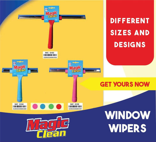 Magic Clean Window Wipers – Multi-Size Glass Cleaning Squeegee