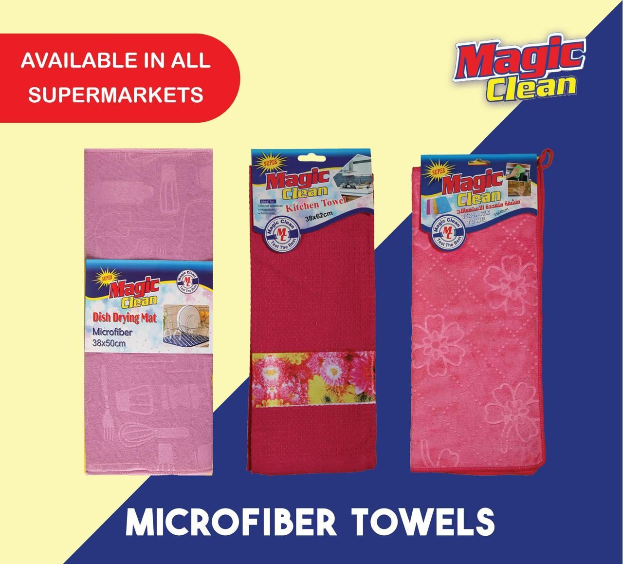 Magic Clean Microfiber Towels – Multi-Purpose Kitchen &amp; Cleaning Cloths