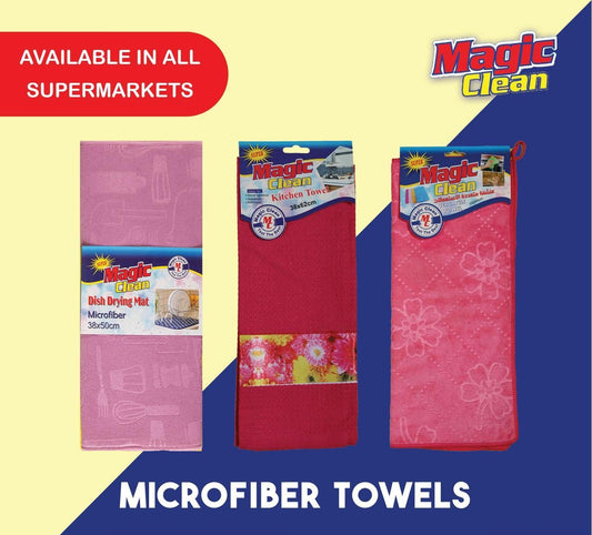 Magic Clean Microfiber Towels – Multi-Purpose Kitchen &amp; Cleaning Cloths