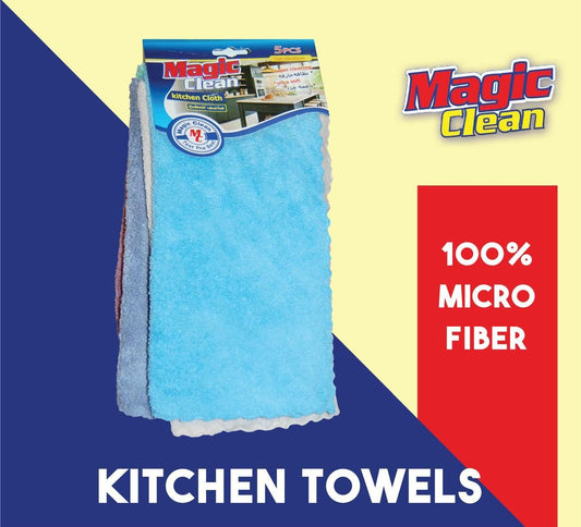 Magic Clean Kitchen Towels – 100% Microfiber Multi-Pack Cleaning Cloths