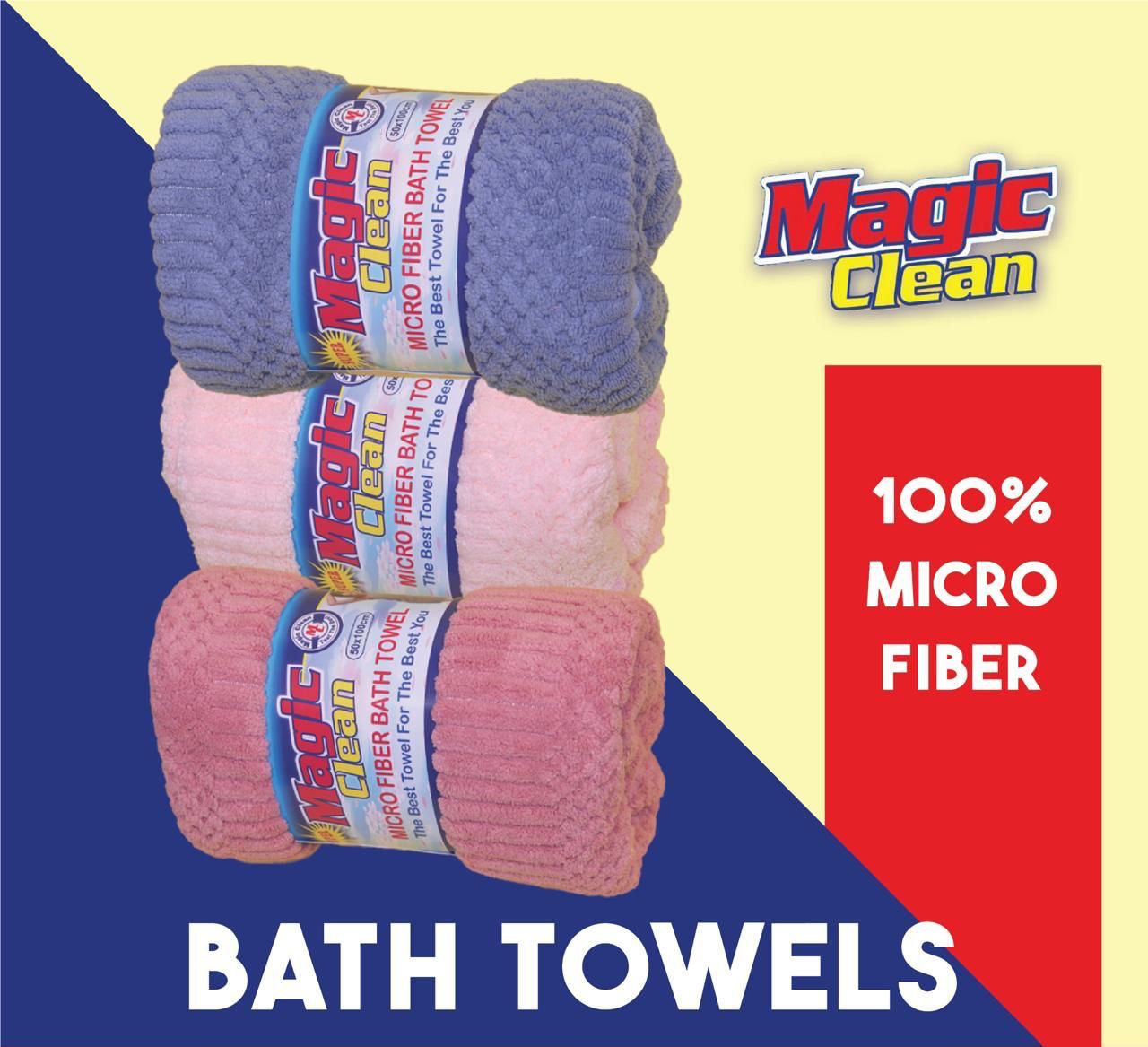 Magic Clean Microfiber Bath Towels – Ultra Soft & Highly Absorbent