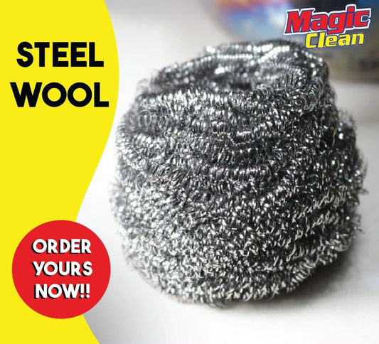 Magic Clean Steel Wool Scrubbers – 12 PCS Heavy Duty Cleaning Set