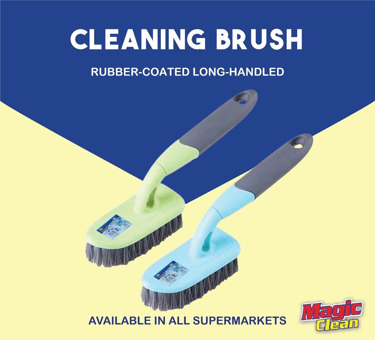 Magic Clean Cleaning Brush – Rubber-Coated Long-Handled Scrub Brush