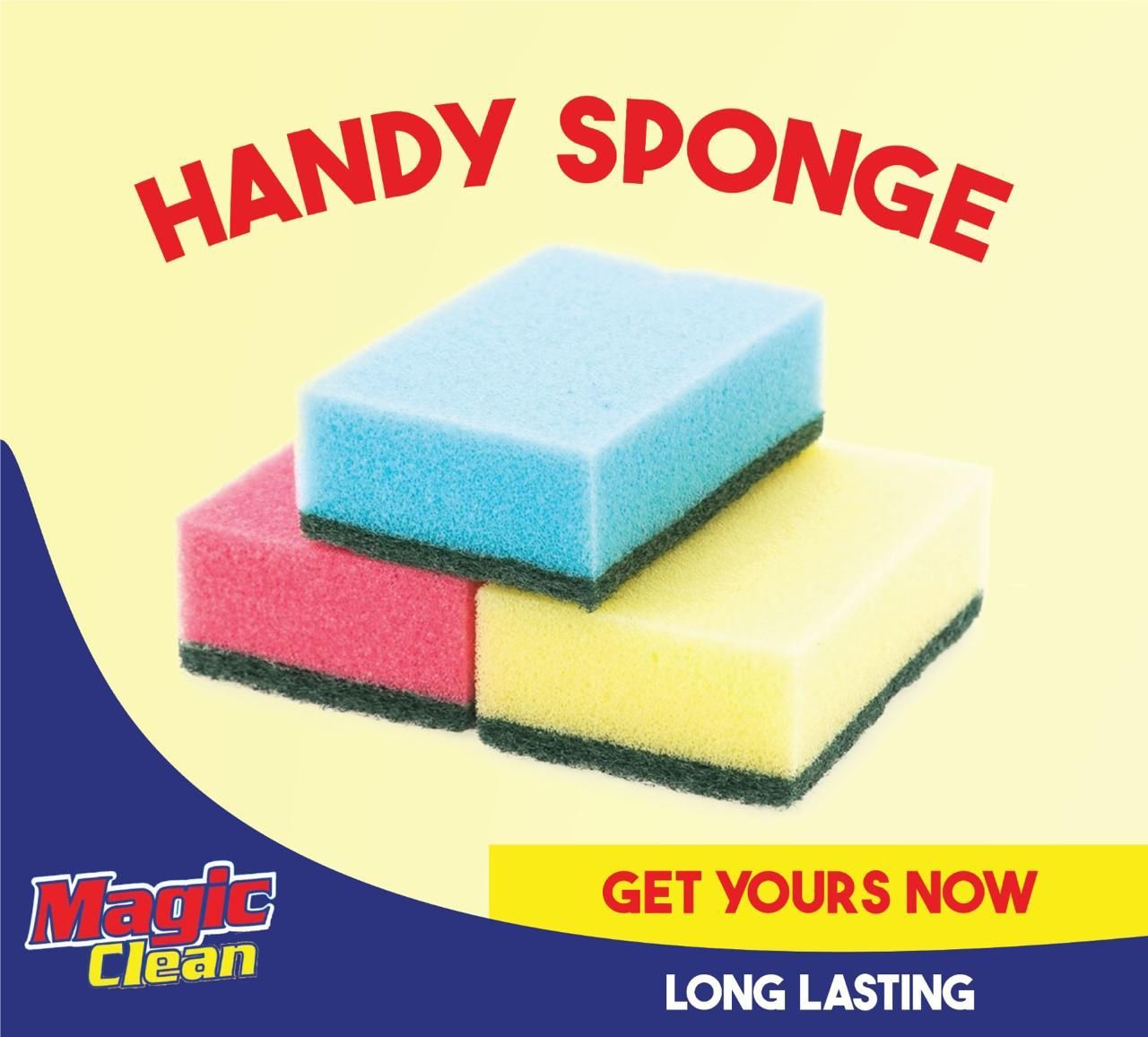 Magic Clean 3-Pcs Handy Sponge – Dual-Layer Cleaning Sponge
