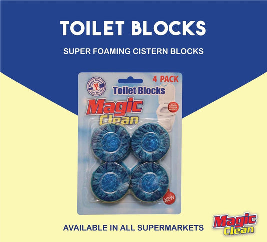 Magic Clean Toilet Blocks – Super Foaming Cistern Blocks (4 Pack)
