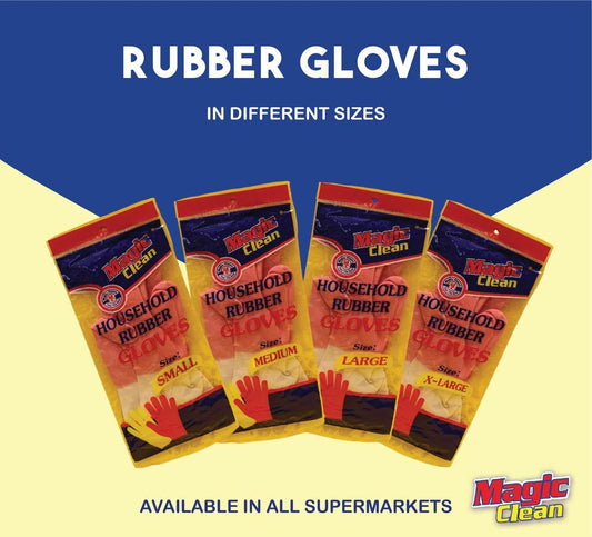 Magic Clean Rubber Gloves – Available in Different Sizes