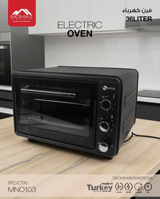 Saray Electric Oven – by Momaz | 36 Liter (Black & Grey)