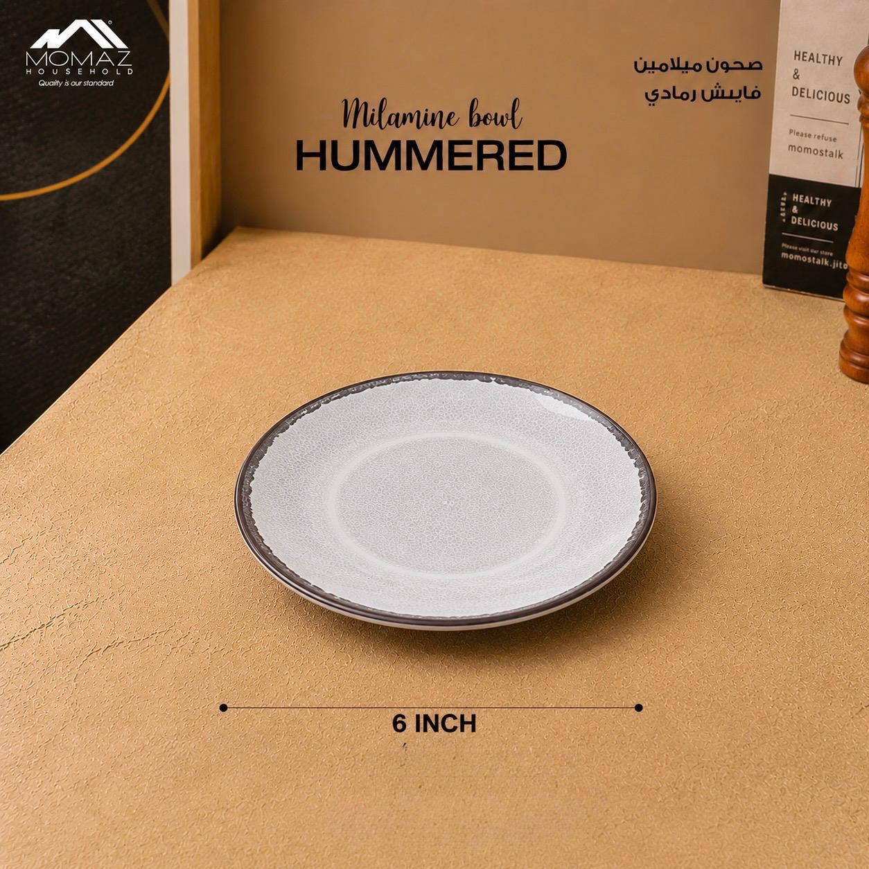 Momaz Hammered Melamine Flat Plate – Grey