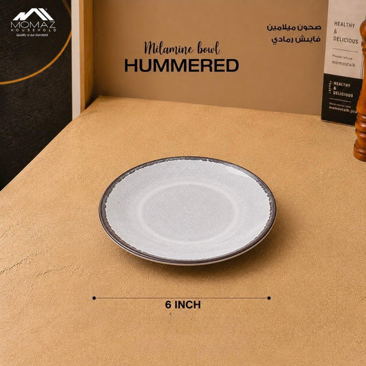 Momaz Hammered Melamine Flat Plate – Grey