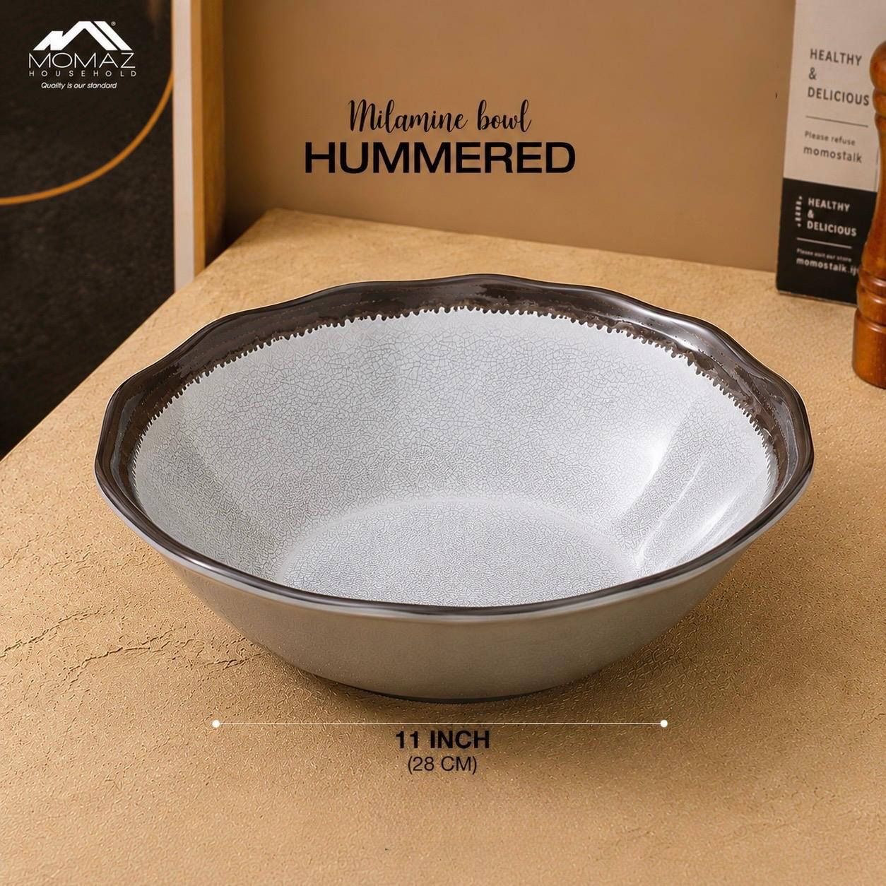 Momaz Hammered Melamine Bowl – Grey