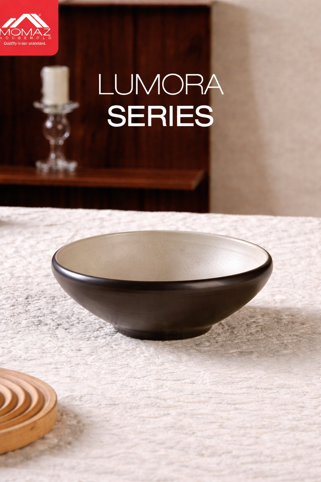 Momaz Lumora Melamine  Oval Bowl – Elegant Two-Tone Design