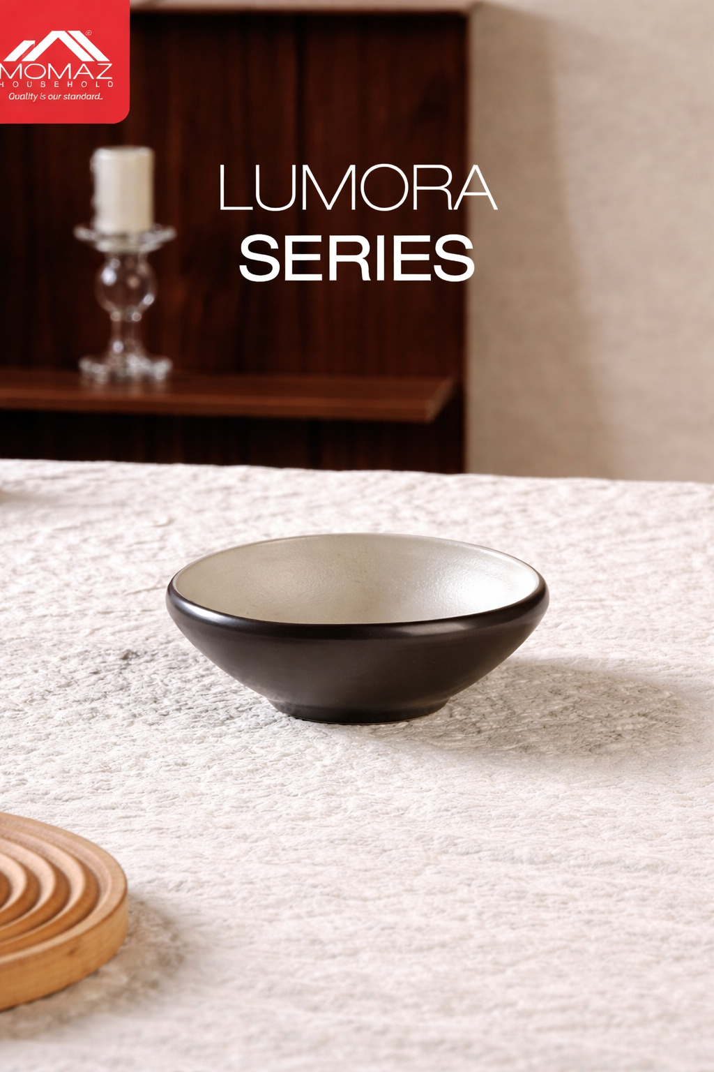 Momaz Lumora Melamine  Oval Bowl – Elegant Two-Tone Design