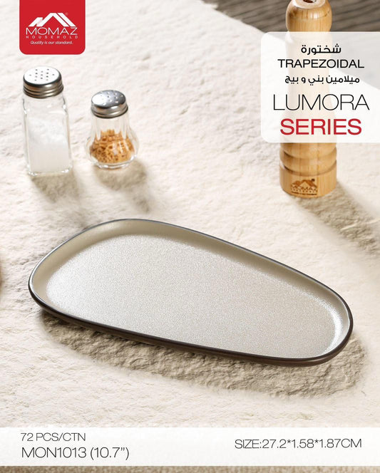 Momaz Lumora Melamine Trapezoidal Plate – Modern Serving Design (MON1013)