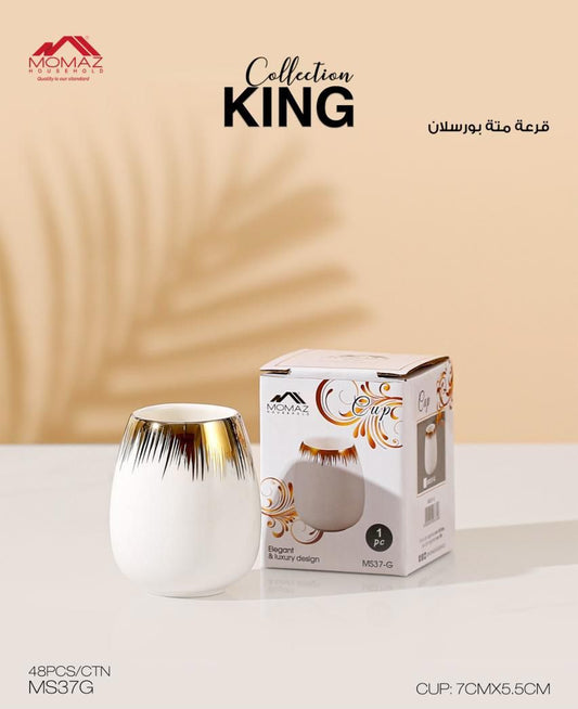 MOMAZ King Collection Mati Porcelain Cup – Elegant Gold Design
