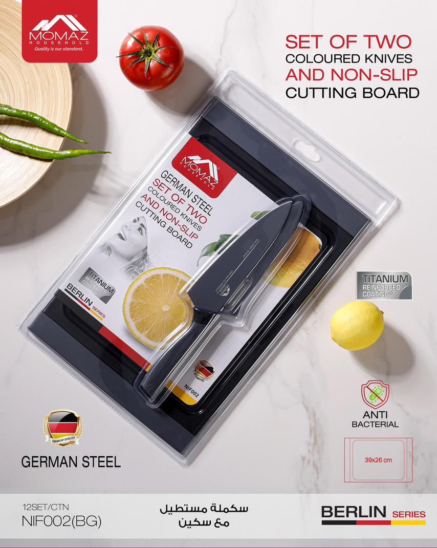 Momaz Knife Set with Cutting Board – Berlin Series – NIF002 (GB)