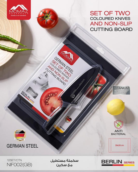 Momaz Knife Set with Cutting Board – Berlin Series – NIF002 (GB)