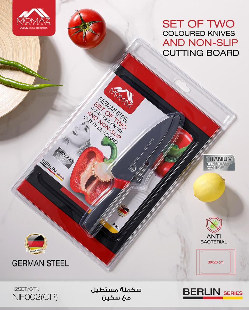 Momaz Knife Set with Cutting Board – Berlin Series – NIF002 (GB)