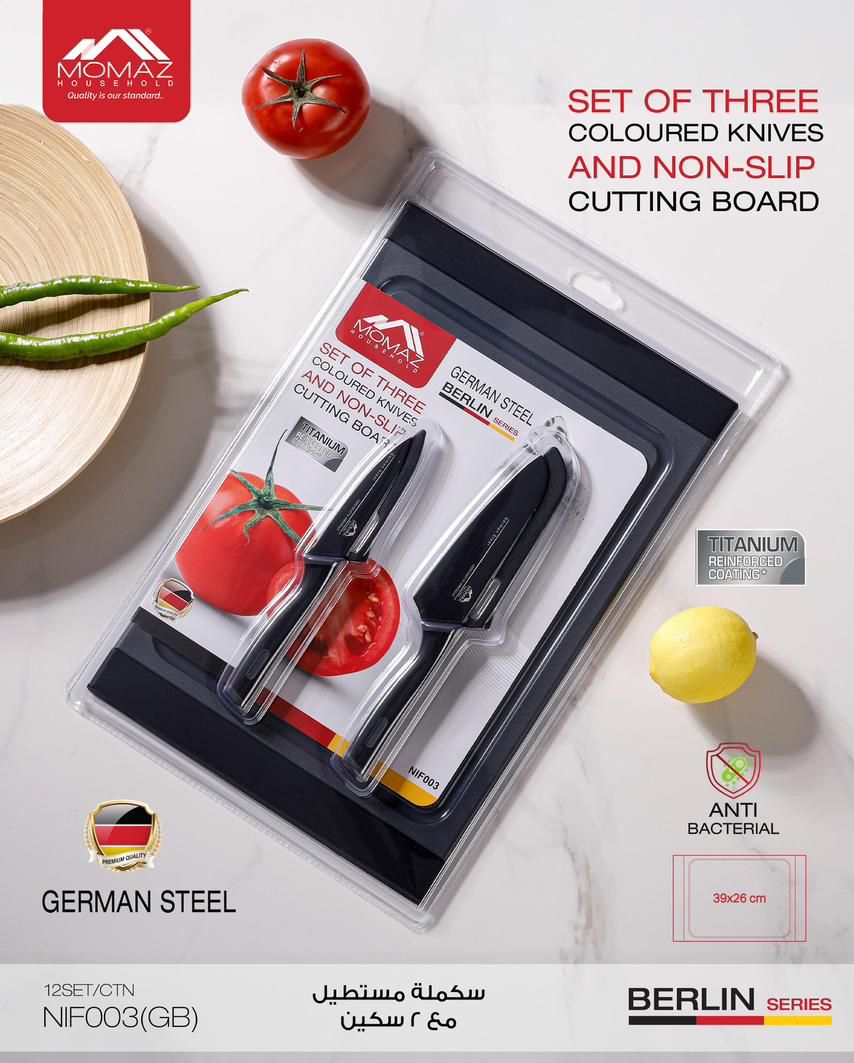 Momaz Knife Set with Cutting Board – Berlin Series – NIF003 (GB)