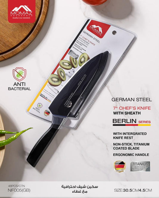 Momaz Berlin Series 7" Chef’s Knife with Sheath | NIF005(GB)